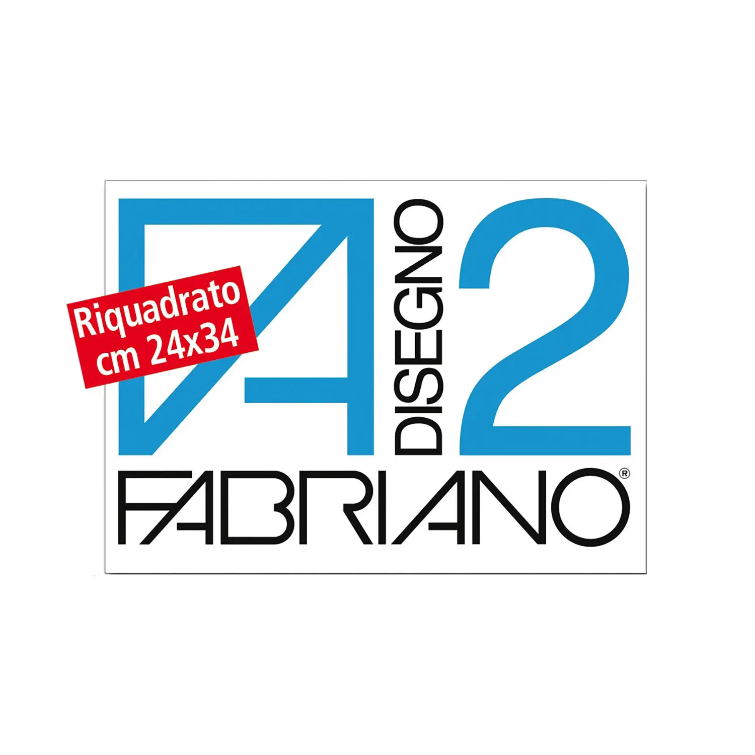 Album da Disegno Fabriano F2 Riquadrato, 10 Fogli Lisci 24x33 cm - Carta e cartoncino