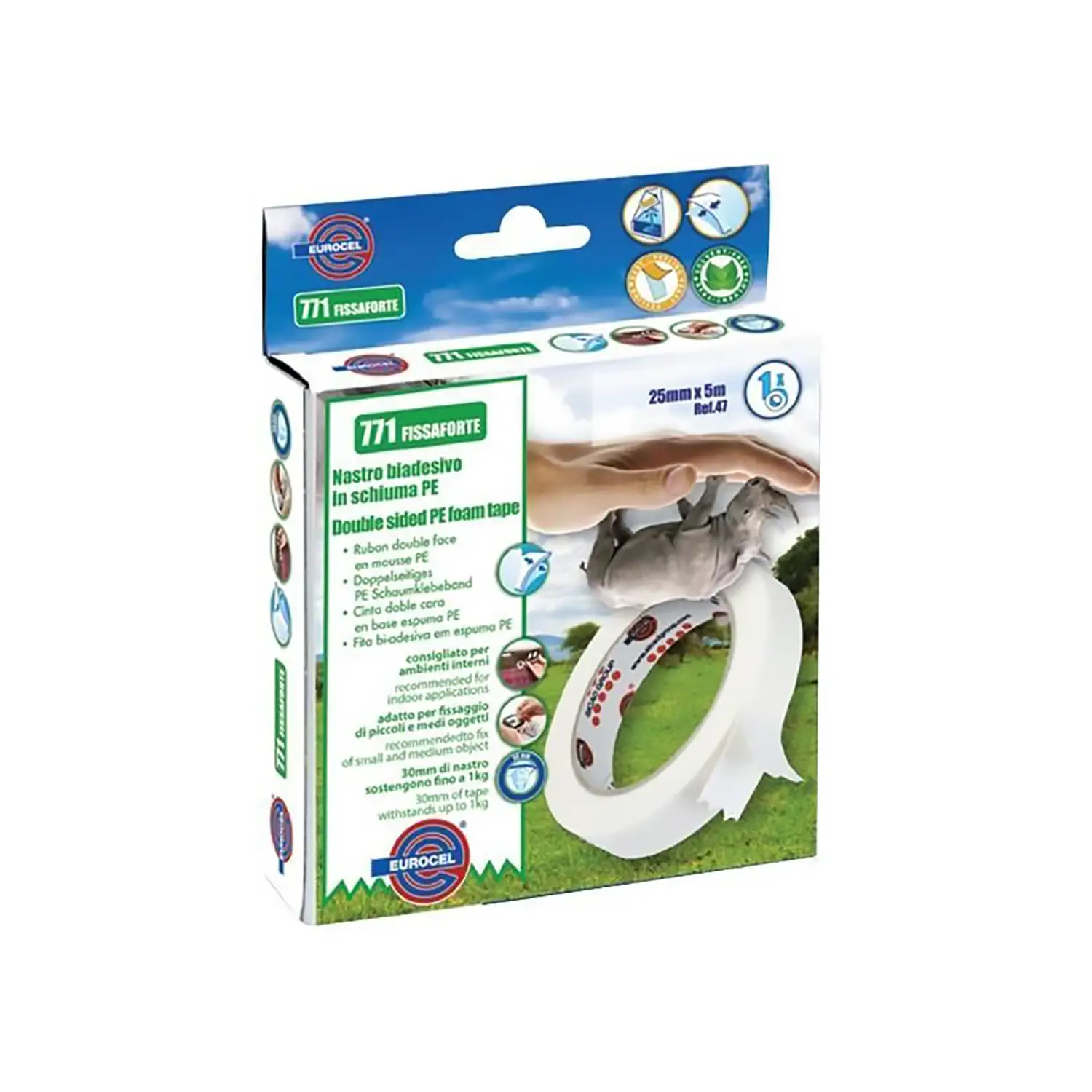 Nastro Biadesivo Spessorato 25 mm x 5 m – Extra Forte - Nastri adesivi e colle