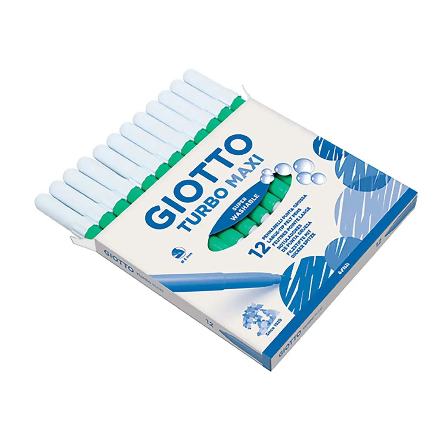 Pennarelli Turbo Maxi Giotto - 12 Pezzi • Verdino - Pennarelli