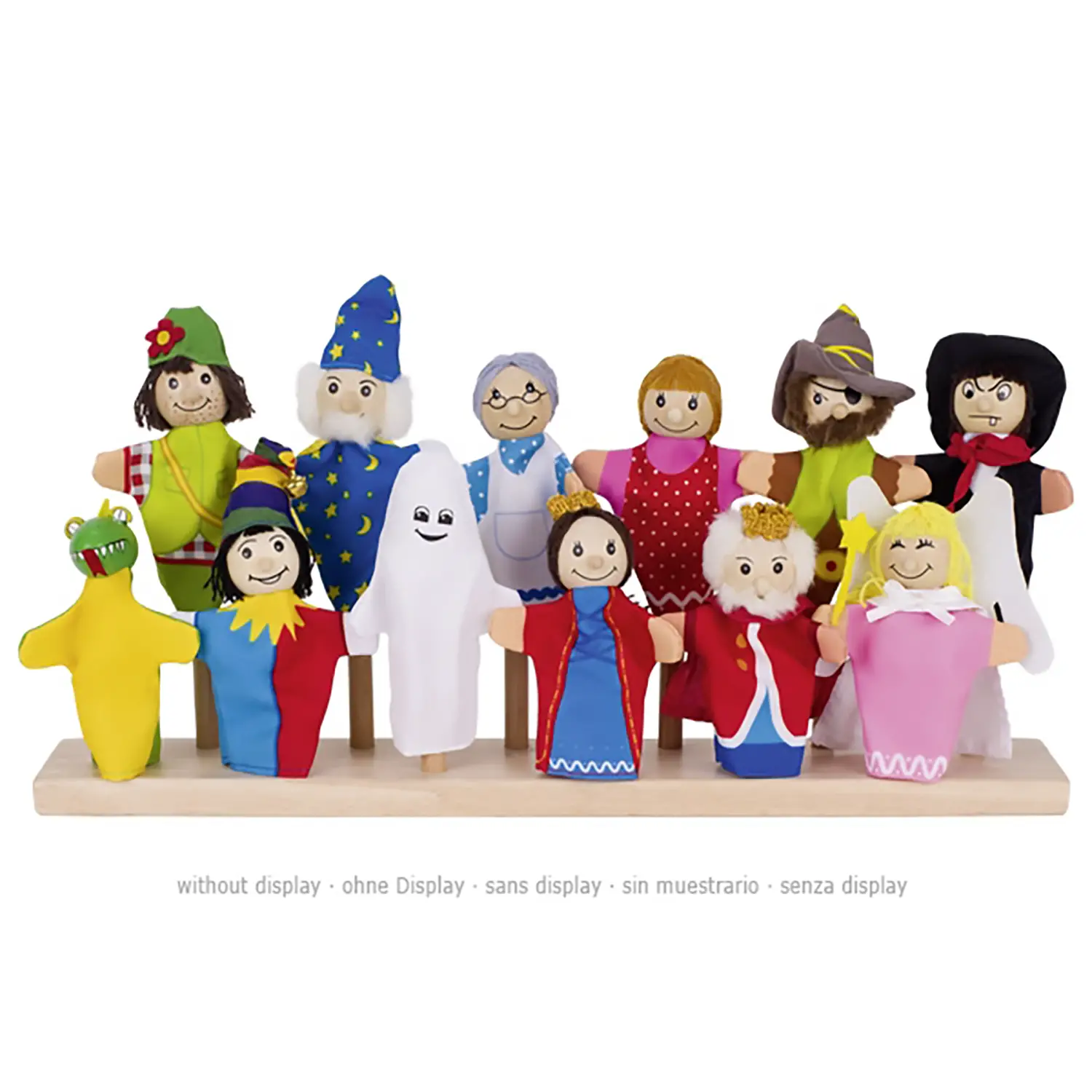 Burattini a Dita 12 Pezzi – Set per Bambini con Testa in Legno per Teatro, Favole e Storytelling - Drammatizzazione
