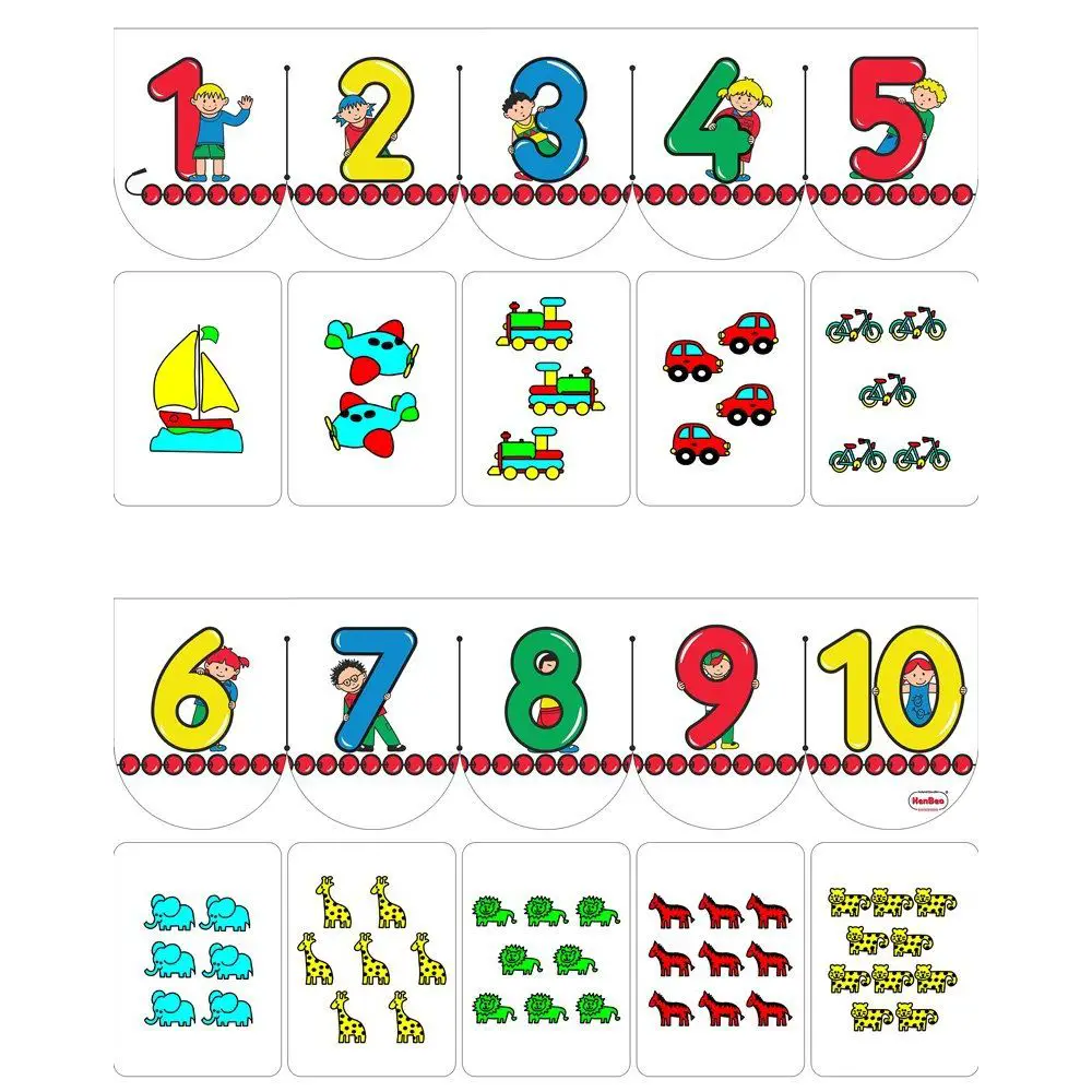 Strisce Numeriche con 4 Fasce e 20 Tessere - Associazione e Ordinamento Numeri fino a 20 - Classificazione e matematica