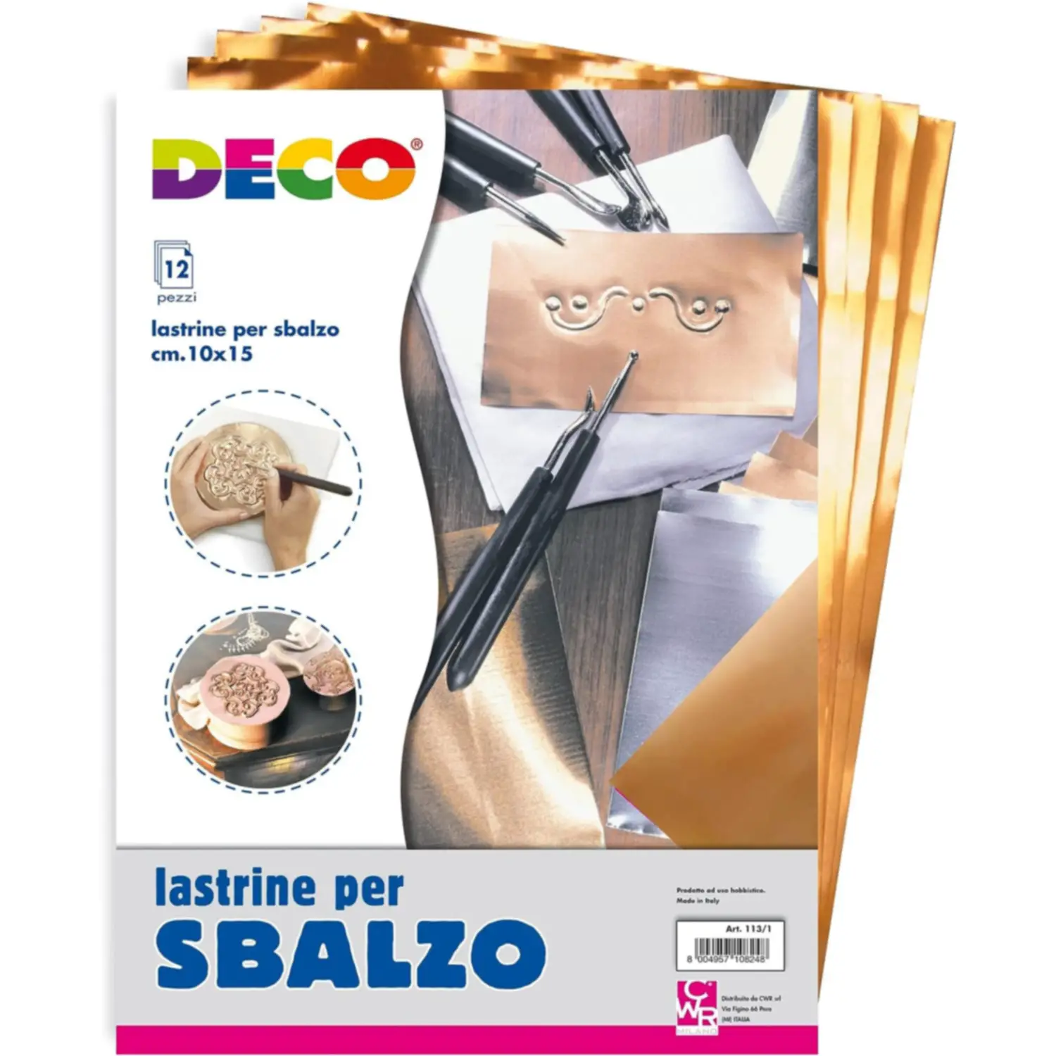 Set 12 Lastrine per Sbalzo in Alluminio Anodizzato – 20x30 cm - Pirografia Incisione Sbalzo