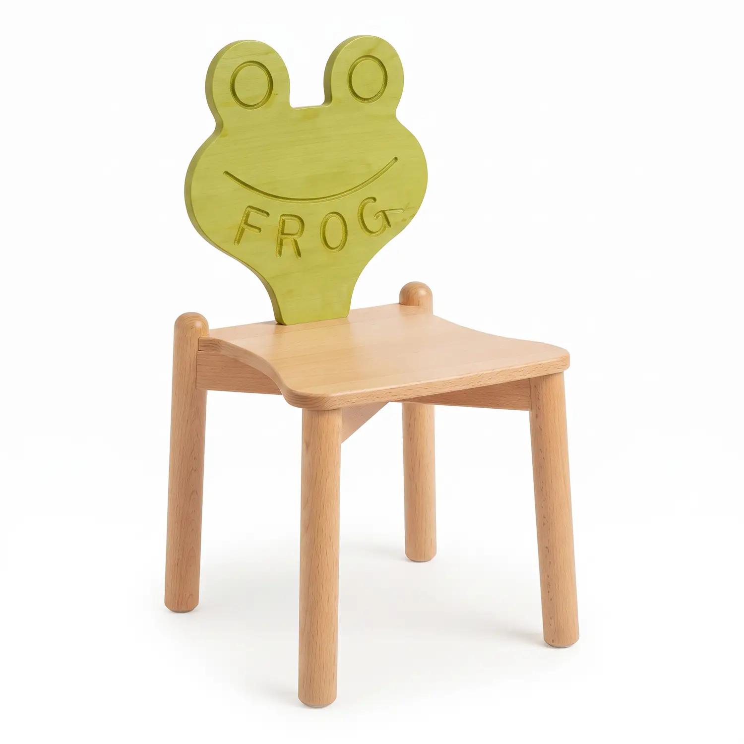 Sedia per Bambini Nido e Scuola dell’Infanzia – Impilabile in Legno di Faggio con Rana - Sedie in legno