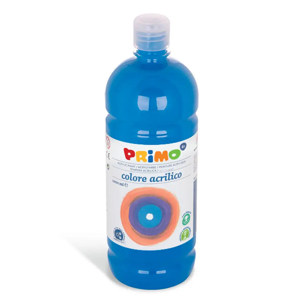 Tempera Acrilica Primo Cyan 1000 ml – Colore Acrilico ad Acqua - Tempere