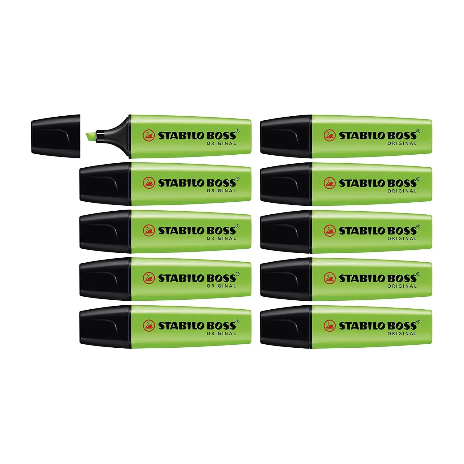 Evidenziatore Stabilo Boss Original Verde – Punta a Scalpello 2-5 mm - penne pennarelli ufficio