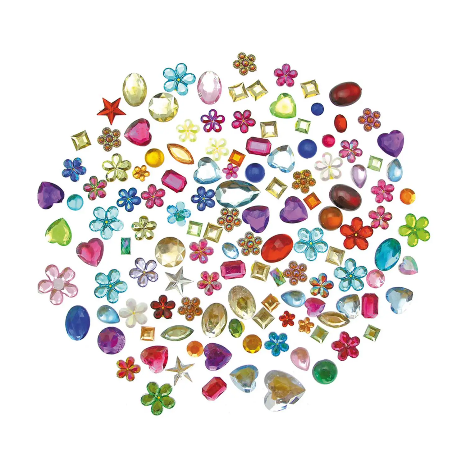 Applicazioni Acrilico Pietre Brillanti Gioielli – 450 g, Cuori e Forme Assortite - Applicazioni e decori
