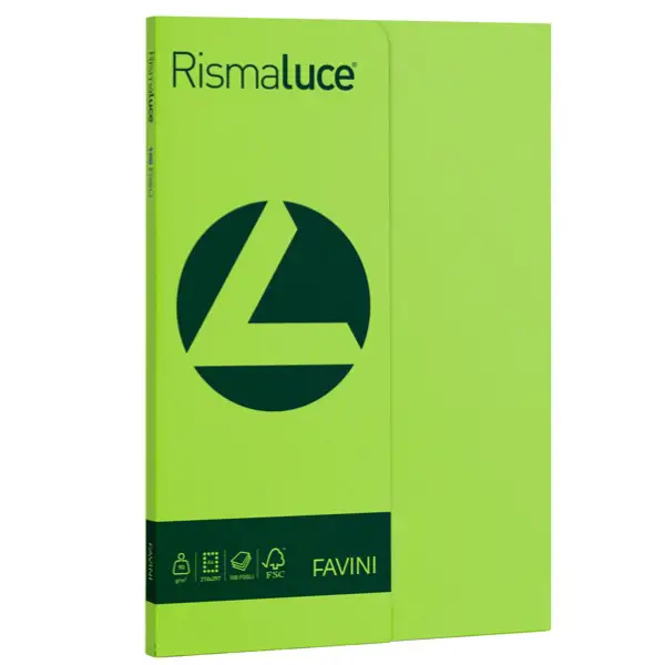 Carta Colorata Rismaluce A4 90 gr – 100 Fogli - Pistacchio - Carta e cartoncino