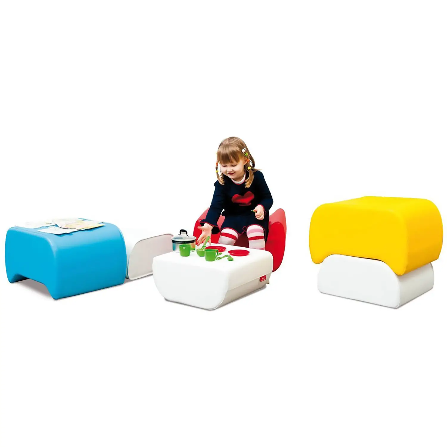 Sedute Morbidi Funghetti Set 4 Pezzi - Scuola dell'Infanzia - Salottini e arredi morbidi