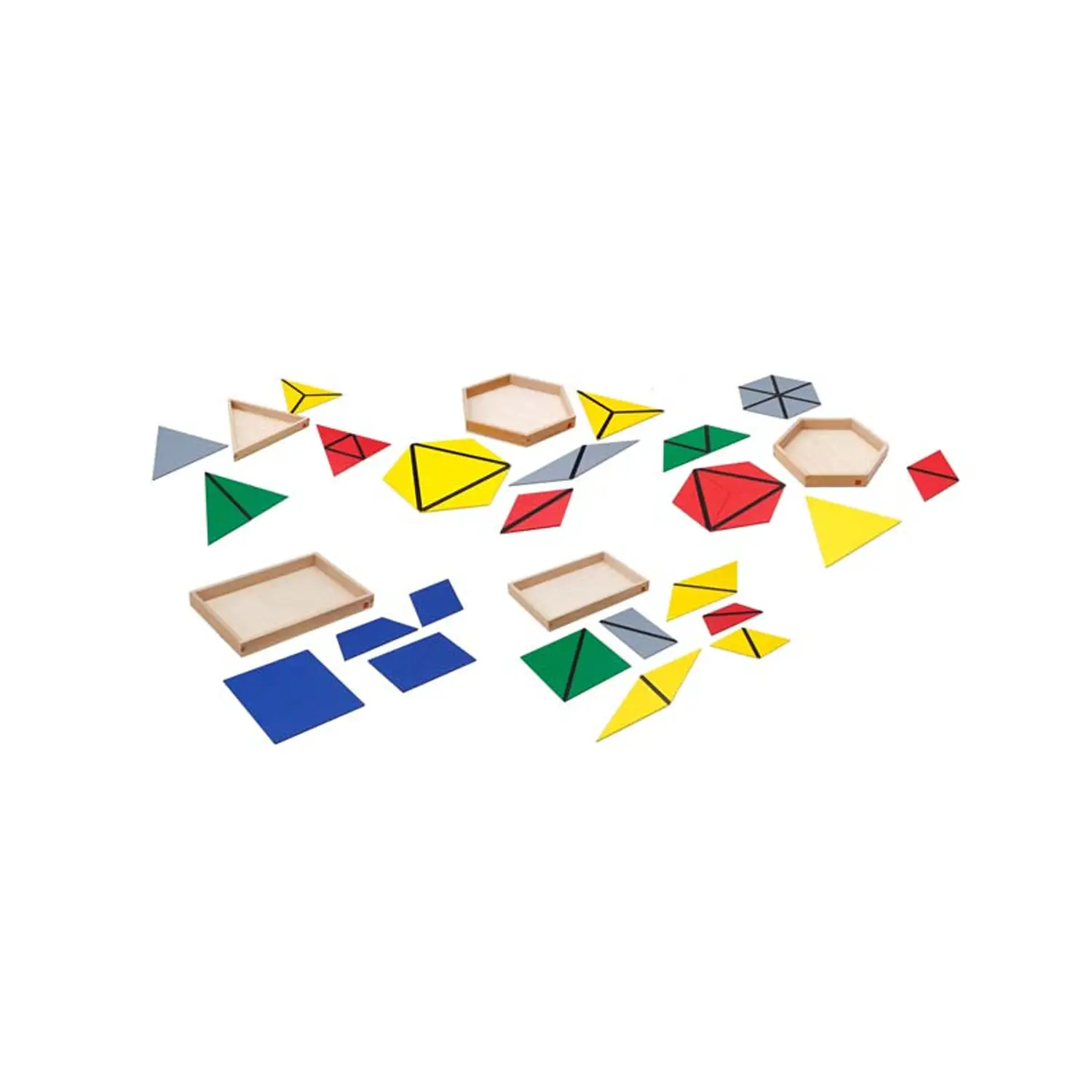 Triangoli Costruttori Montessori – Apprendimento della Geometria Piana - leggere scrivere contare racco