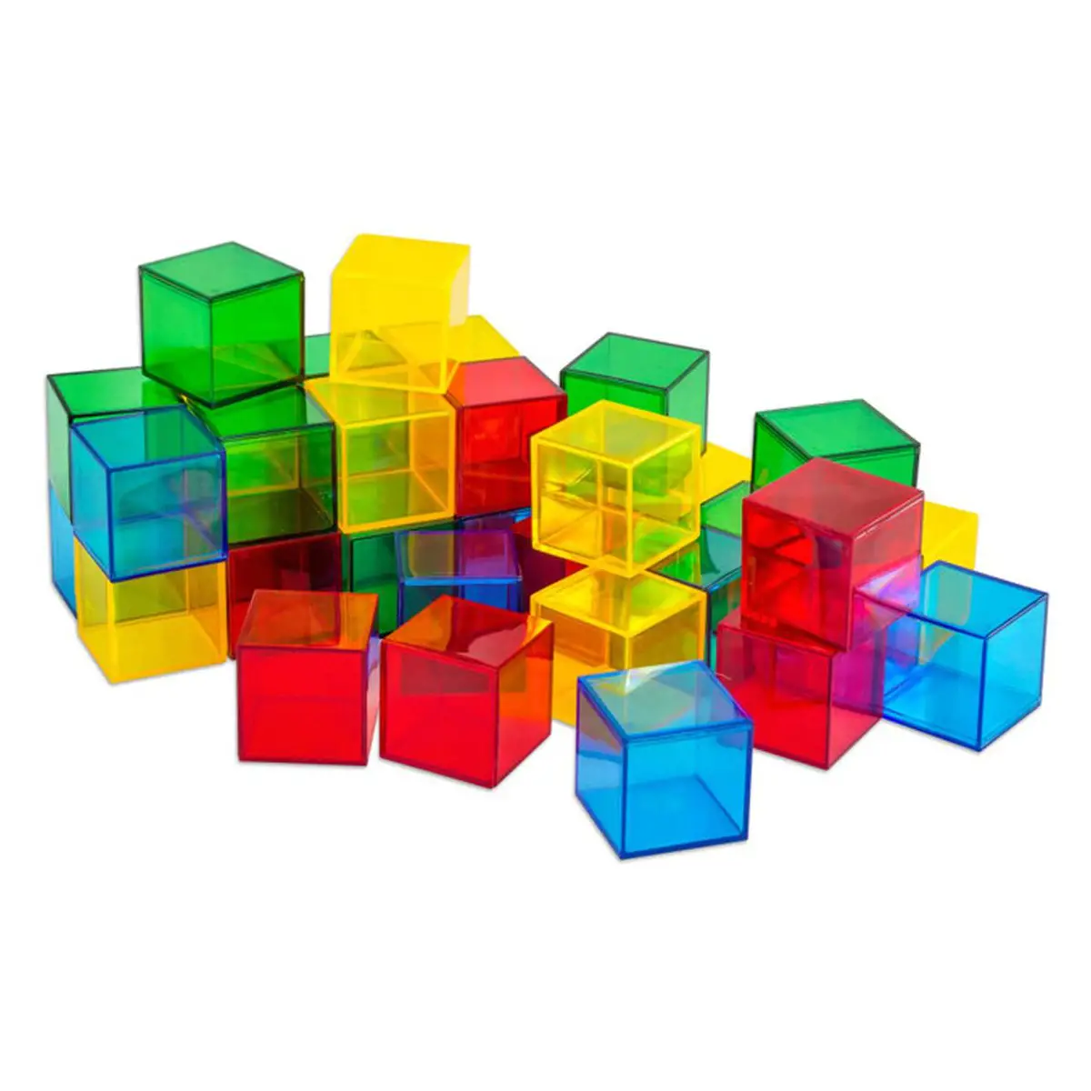 Cubi Traslucidi Forme e Colore - 36 Cubi cm 4x4 - Costruzioni in plastica