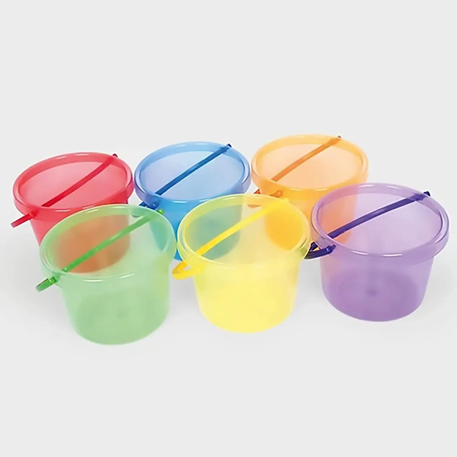 6 Secchielli Traslucidi - Diametro 16,2 cm - Giochi acqua e sabbia