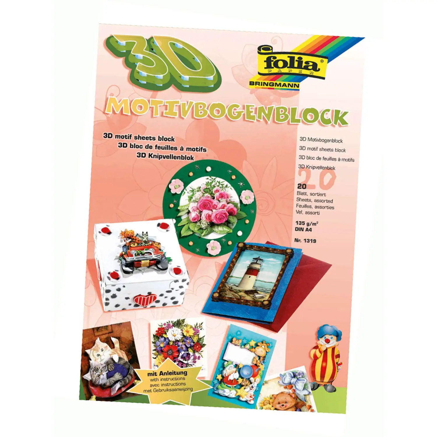 Soggetti Scrapbook 3D Fantasia – 20 Fogli A4 con 400 Soggetti da Ritagliare - Carta e cartoncino