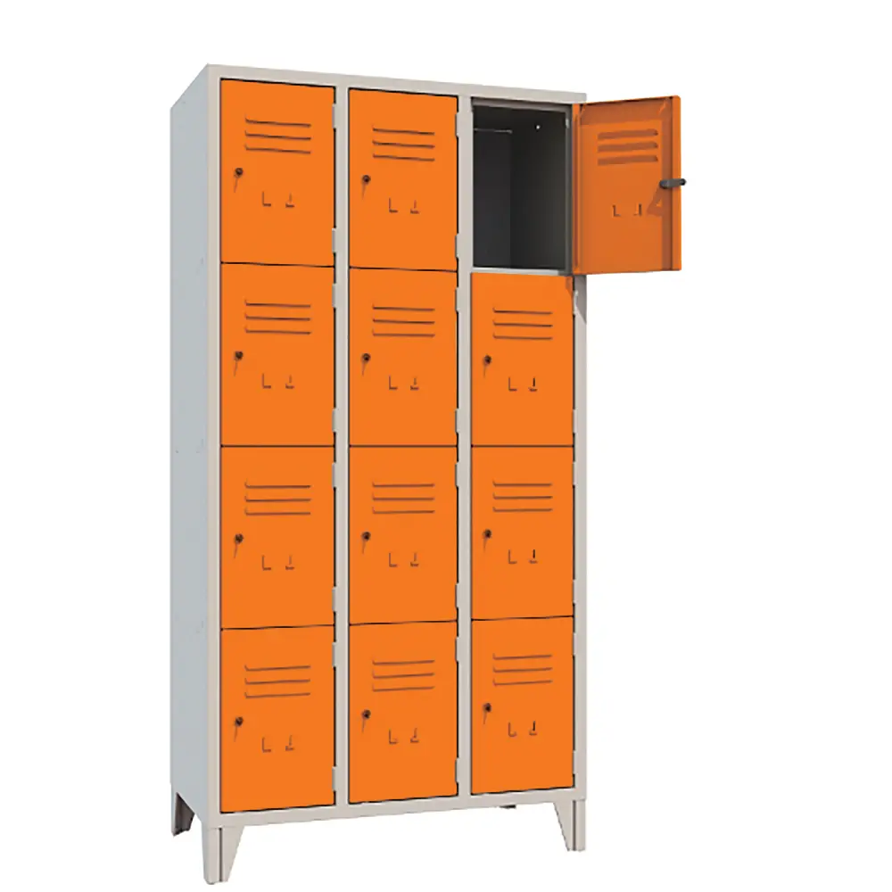 Armadio Casellario Classic 12 Posti con Ante Arancioni – Armadietto in Metallo Conforme CAM - Arredo archivio