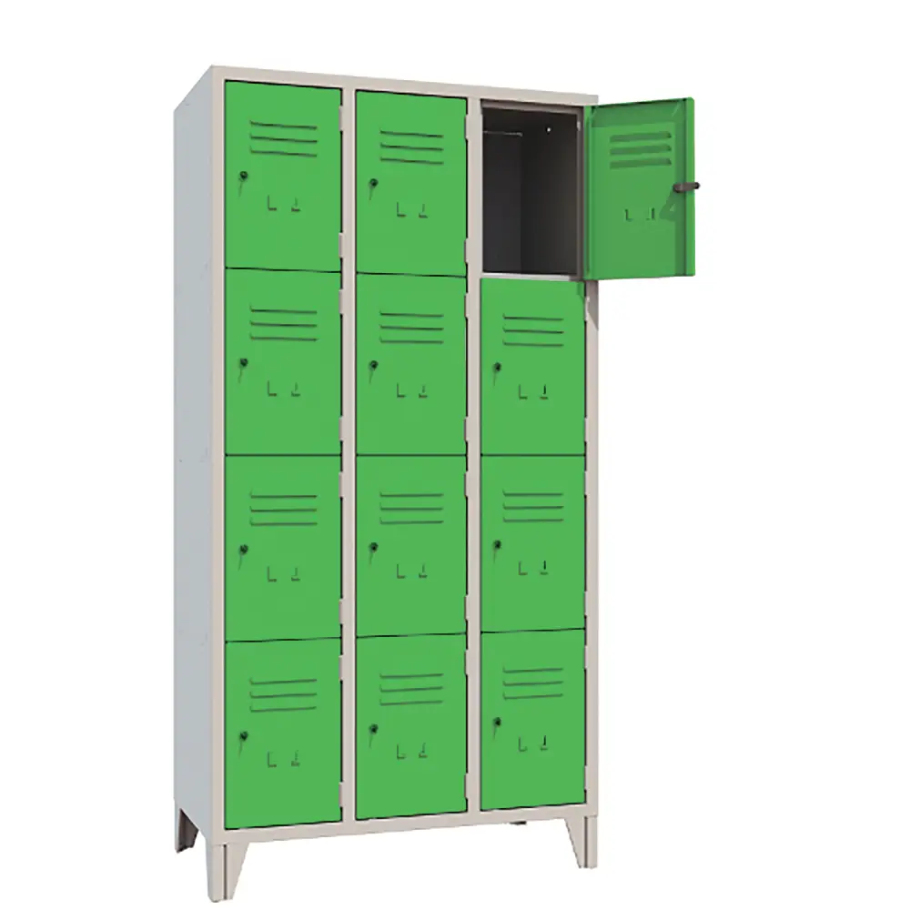 Armadio Casellario Classic 12 Posti con Ante Verdi – Armadietto in Metallo Conforme CAM - Arredo archivio