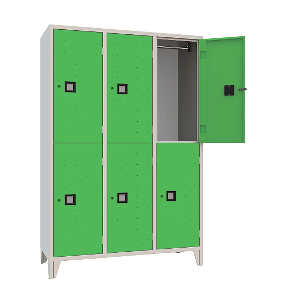 Armadio Casellario 6 Posti con Ante Verdi RAL 6018 – Armadio in Acciaio Conforme CAM - Arredo archivio