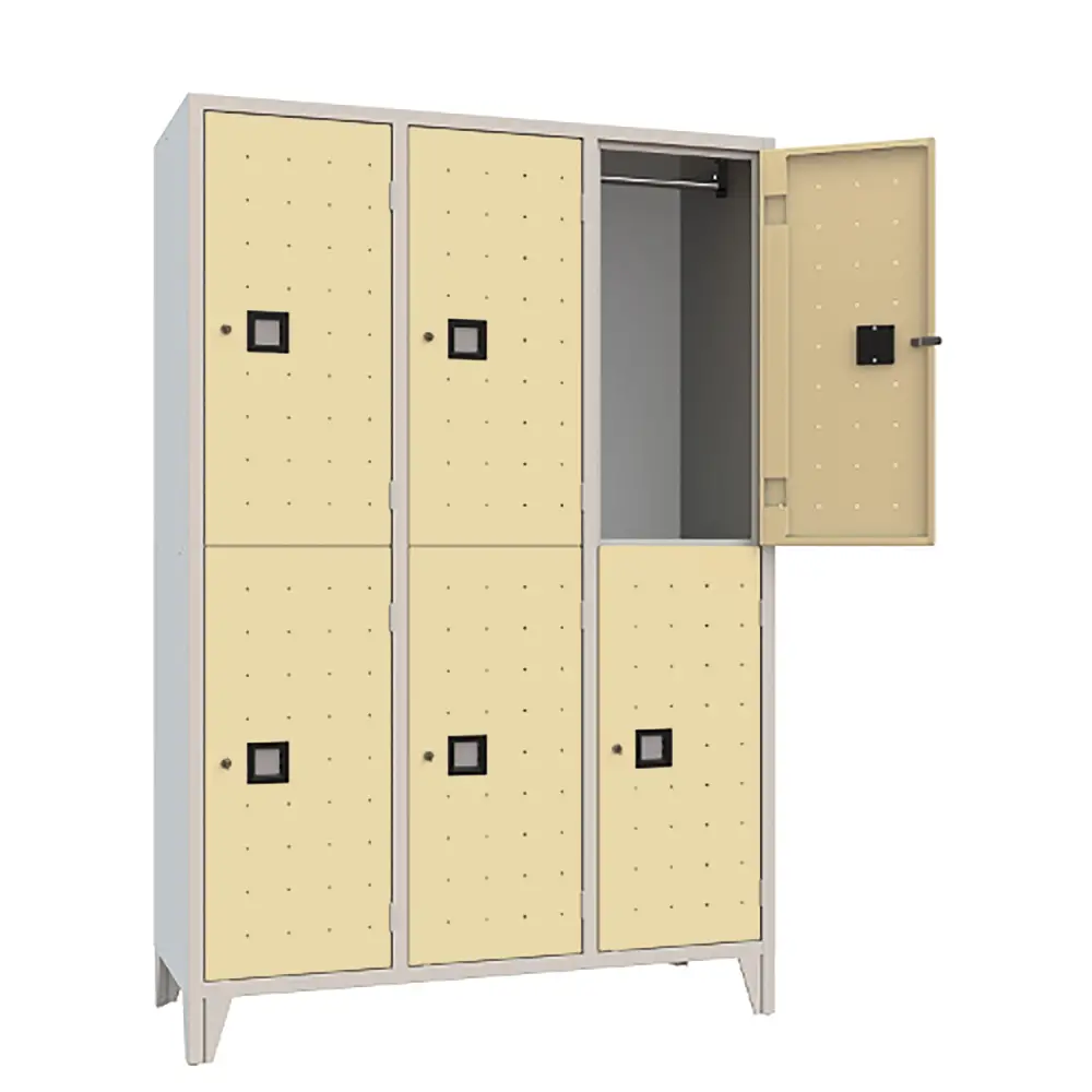 Armadio Casellario 6 Posti con Ante Sabbia RAL 1015 – Armadio in Acciaio Conforme CAM - Arredo archivio