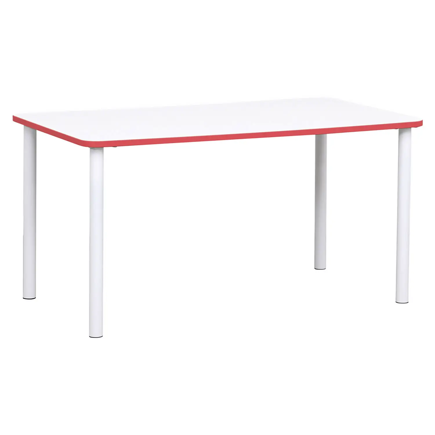 Tavolo Rettangolare Bordo Rosso H 40-58 Per Ambienti Scolastici Innovativi - Arredo Nido e Infanzia