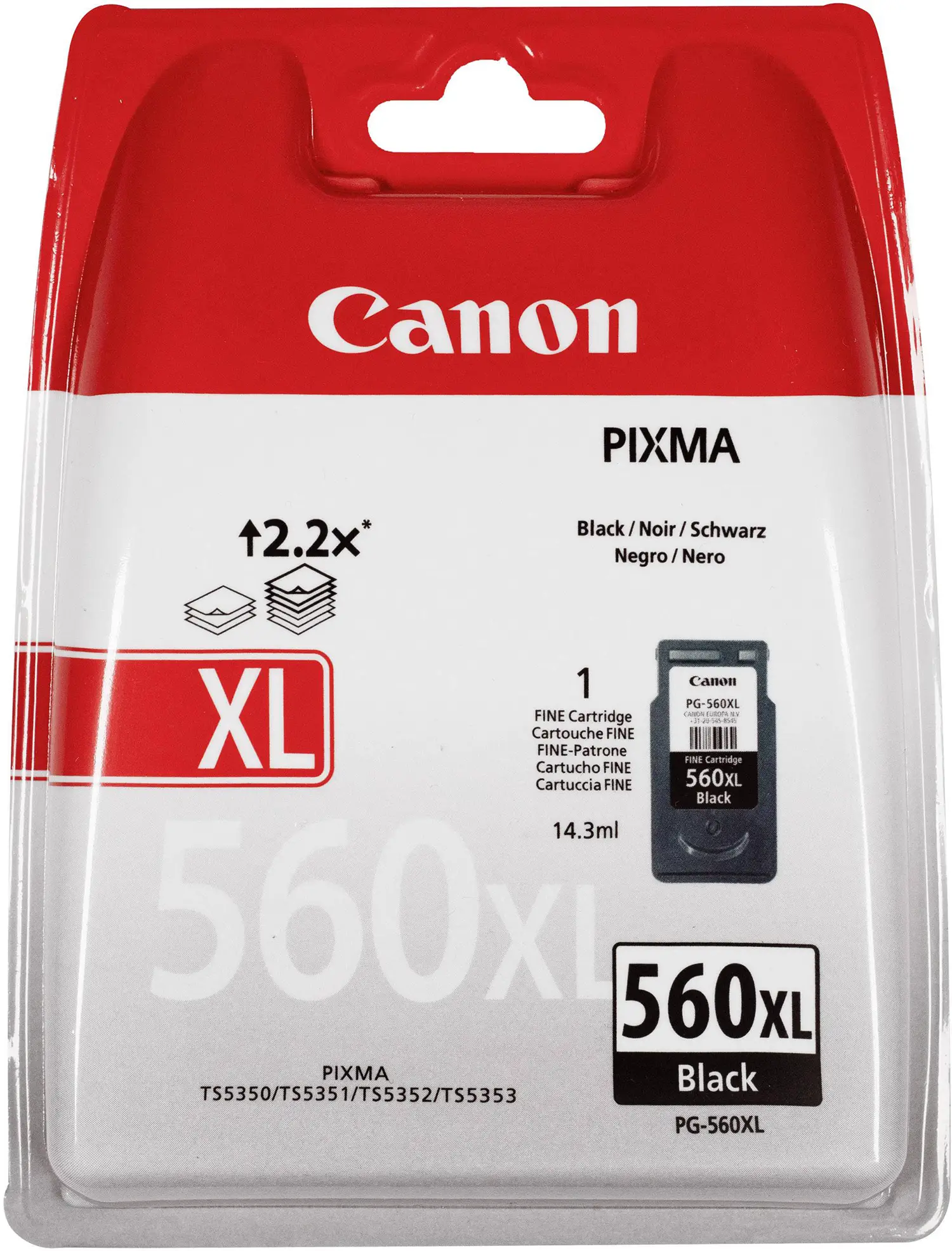 Cartuccia d'inchiostro nero a resa elevata Canon PG-560XL - consumabili