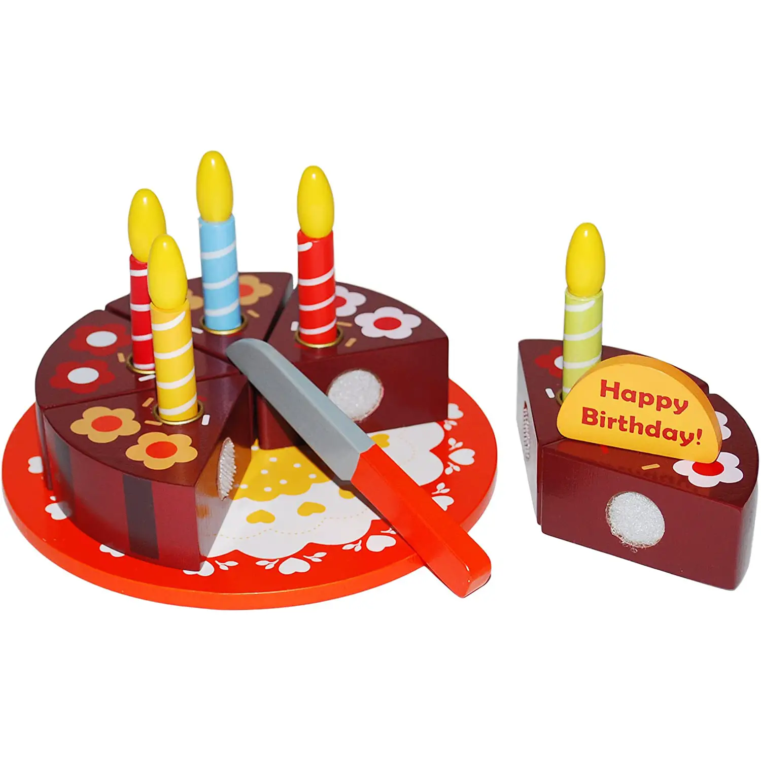 Torta di Compleanno – Giocattolo in Legno - Alimenti, mercatini, stoviglie