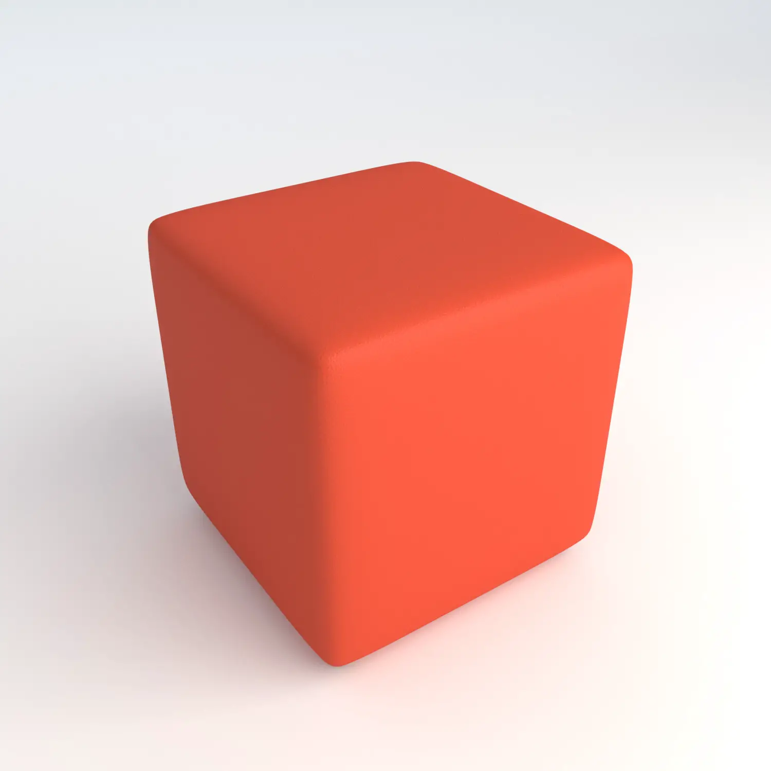Pouf Quadrato in Ecopelle Ignifuga Arancio H 40 cm – Conforme CAM - Salottini e arredi morbidi