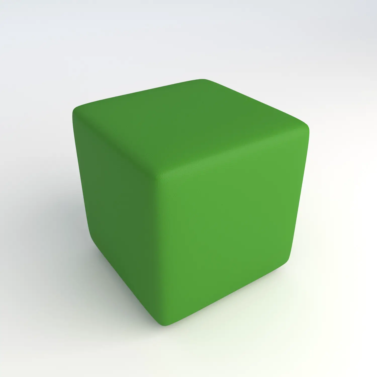 Pouf Quadrato in Ecopelle Ignifuga Verde H 40 cm – Conforme CAM - Salottini e arredi morbidi