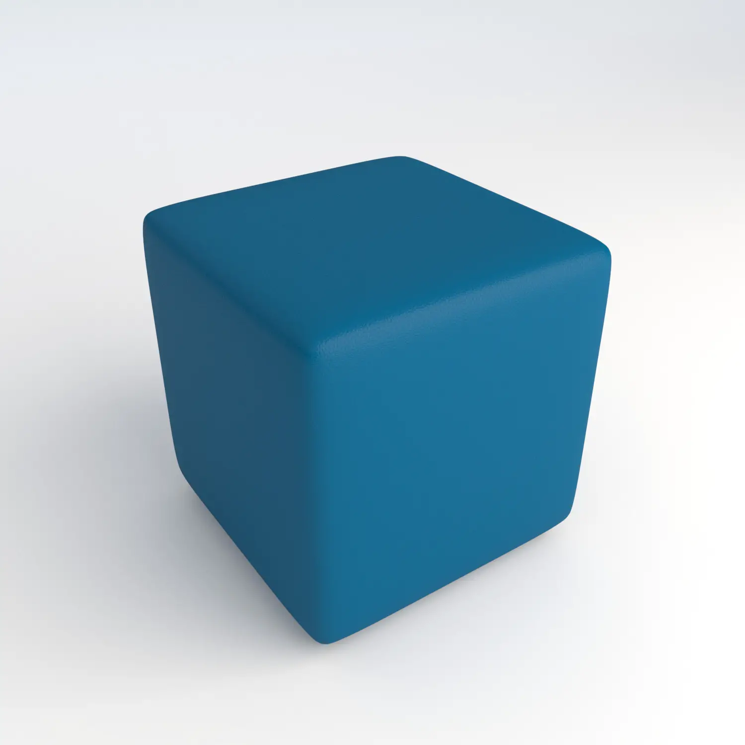 Pouf Quadrato in Ecopelle Ignifuga Azzurro H 40 cm – Conforme CAM - Salottini e arredi morbidi