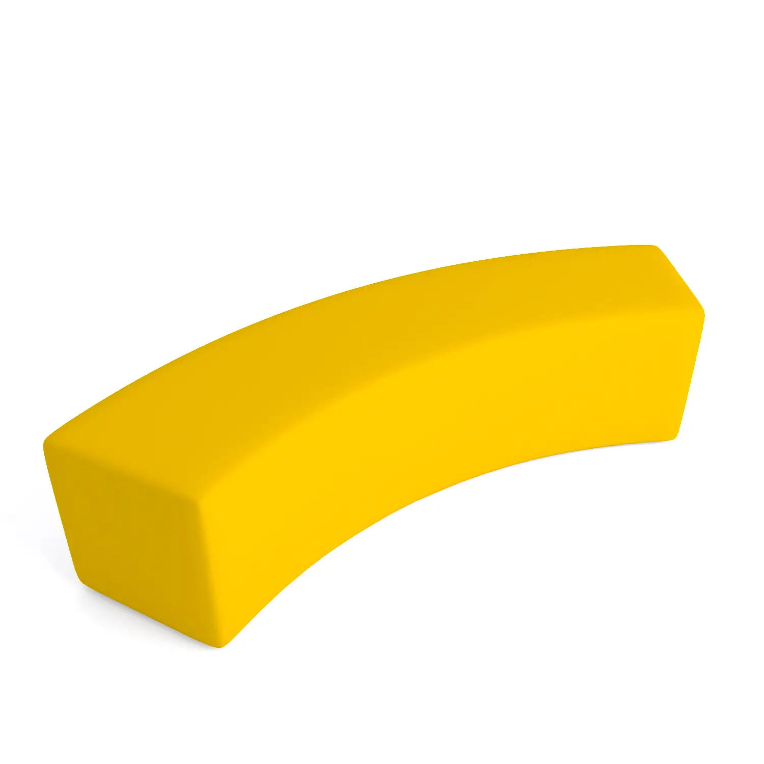 Pouf Ecopelle Ignifugo Curvo 2 Posti H 46 Giallo Per Ambienti Scolastici Innovativi - Salottini e arredi morbidi
