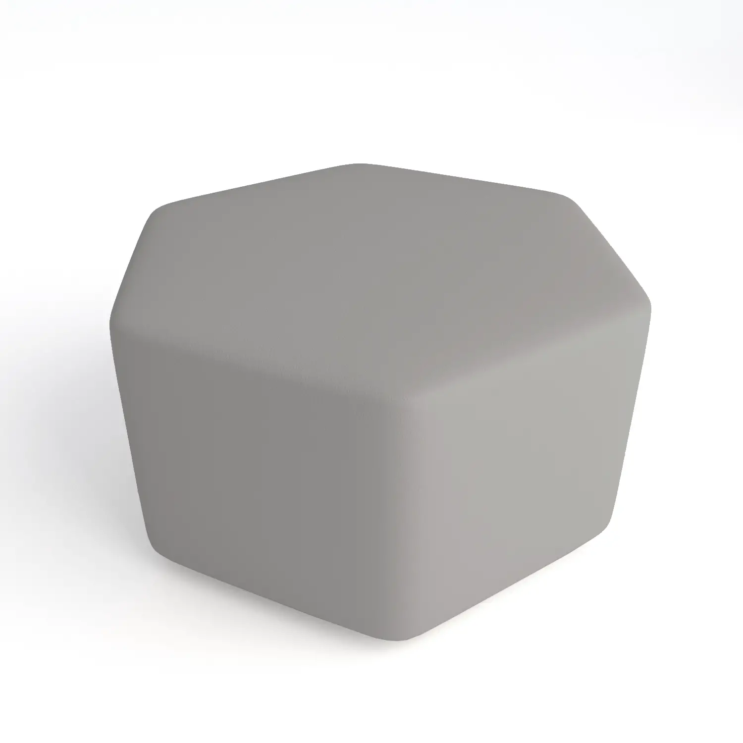 Pouf Ecopelle Ignifugo Esagonale H 40 Grigio Per Ambienti Scolastici Innovativi - Salottini e arredi morbidi