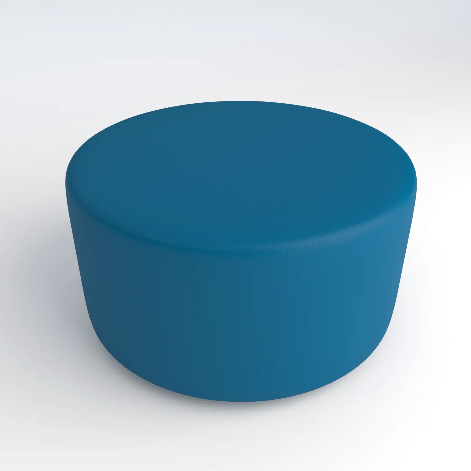 Pouf Virgola in Ecopelle Ignifuga Azzurro H 40 cm – Conforme CAM - Salottini e arredi morbidi