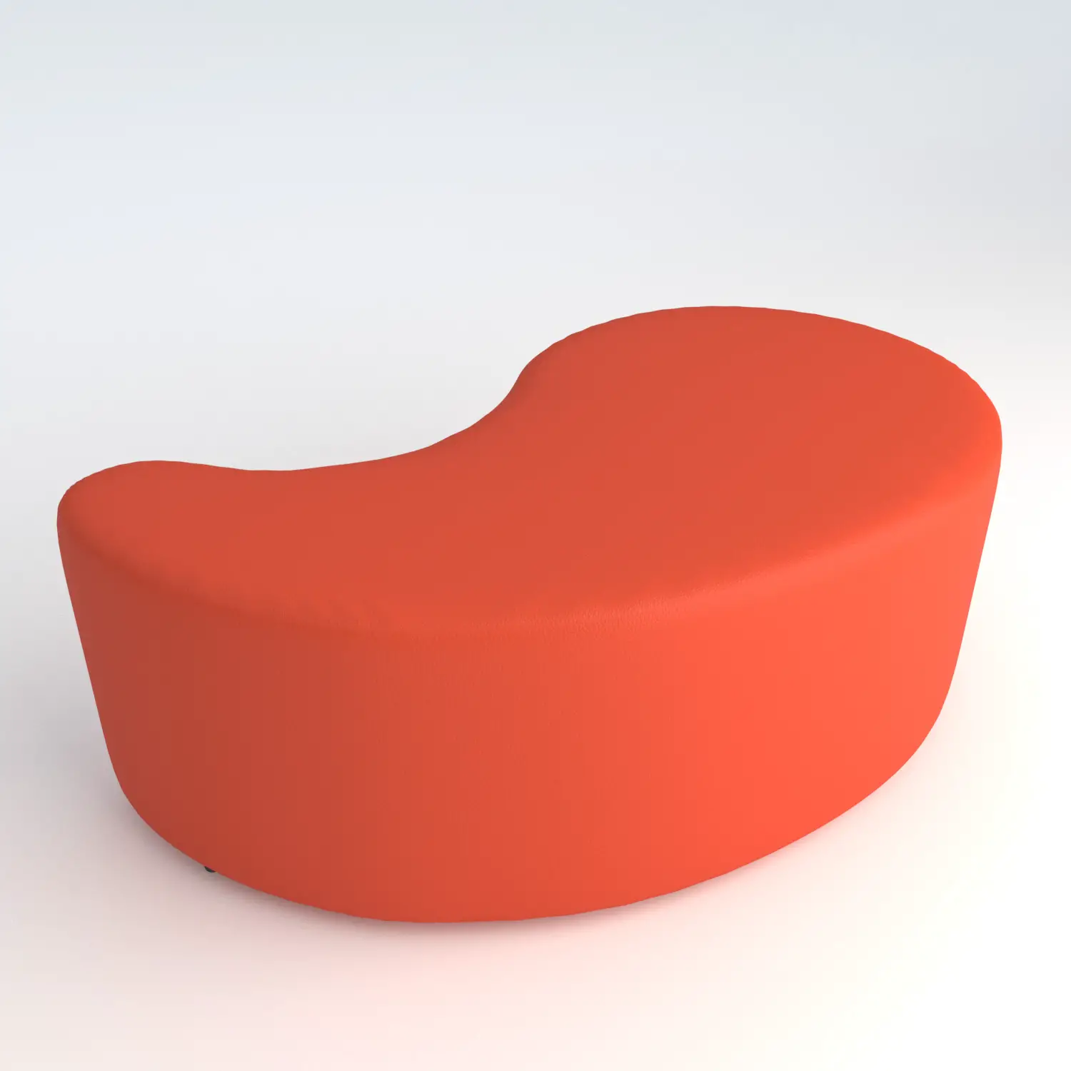 Pouf Virgola in Ecopelle Ignifuga Arancio H 40 cm – Conforme CAM - Salottini e arredi morbidi