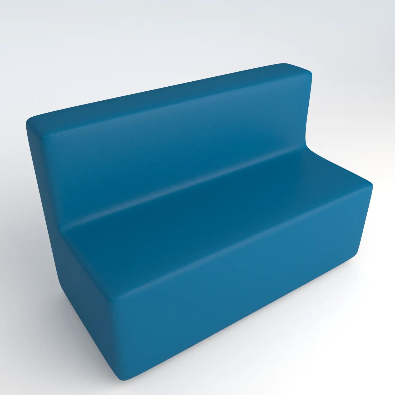 Divano 3 Posti in Ecopelle Ignifuga Azzurro H 40 cm – Conforme CAM - Salottini e arredi morbidi