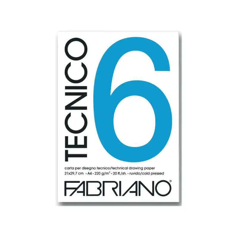 Album da Disegno Tecnico Fabriano F6 Ruvido. 20 Fogli 25x35 cm - Carta e cartoncino