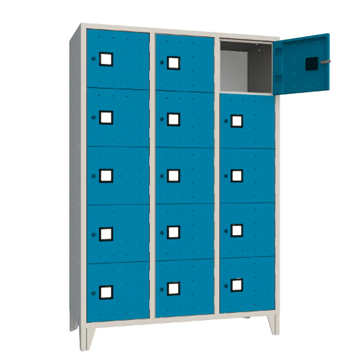 Armadio Casellario 15 Posti con Ante Azzurre – Armadio in Acciaio Conforme CAM - Arredo archivio