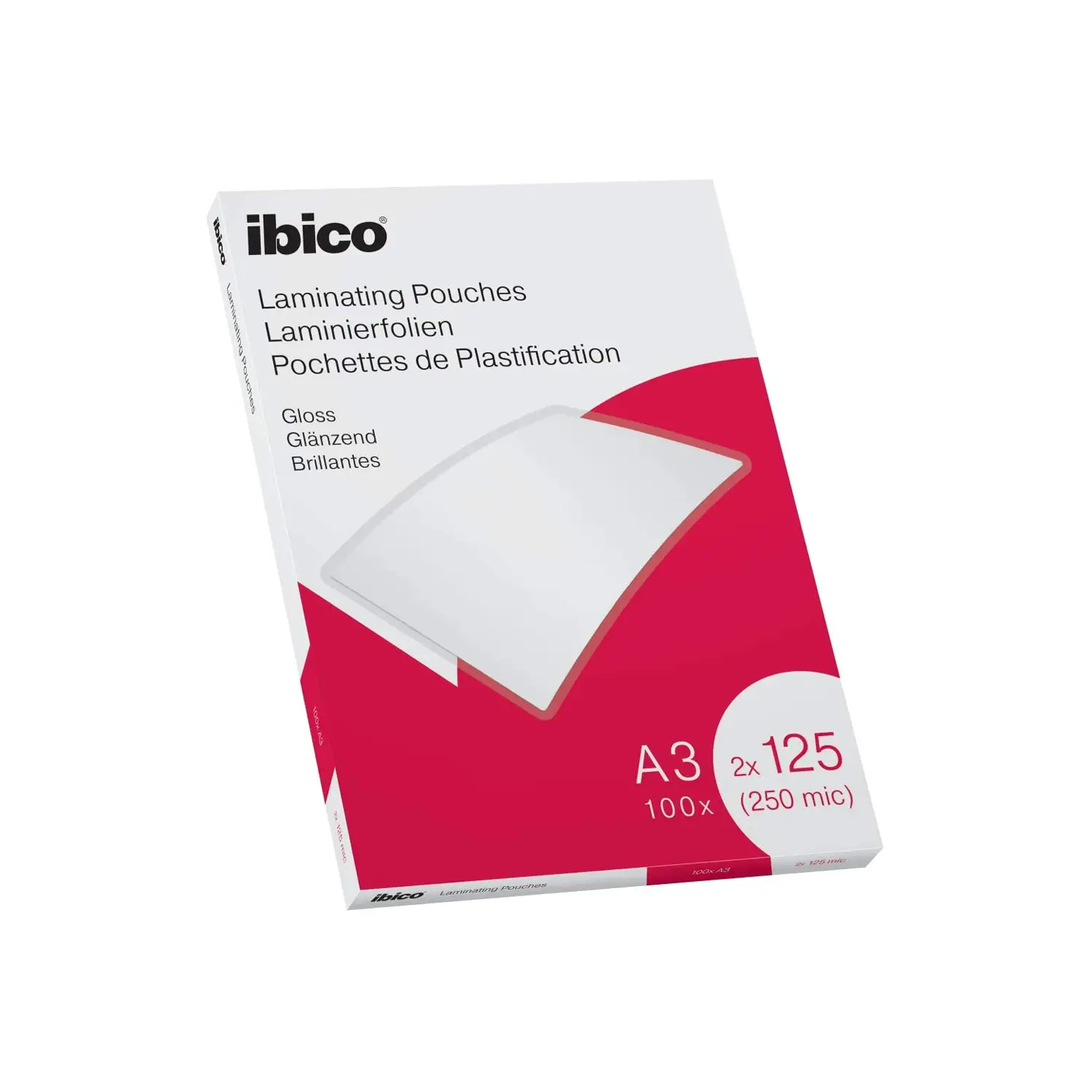Pouches per Plastificazione A3 Basics Light – 125 Micron - 100 Buste Trasparenti Lucide - Rilegare e Plastificare
