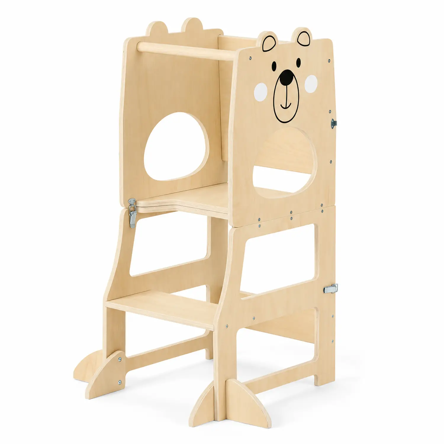 Torre Montessori Pieghevole 3-in-1 in Legno con Lavagnetta - leggere scrivere contare racco