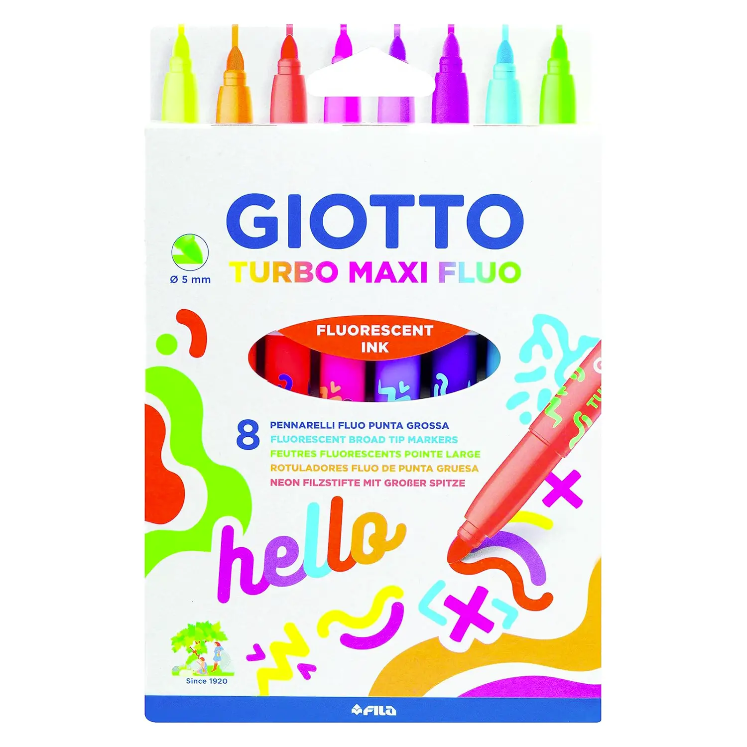 Pennarelli Turbo Maxi Fluo Giotto 8 Colori - Pennarelli