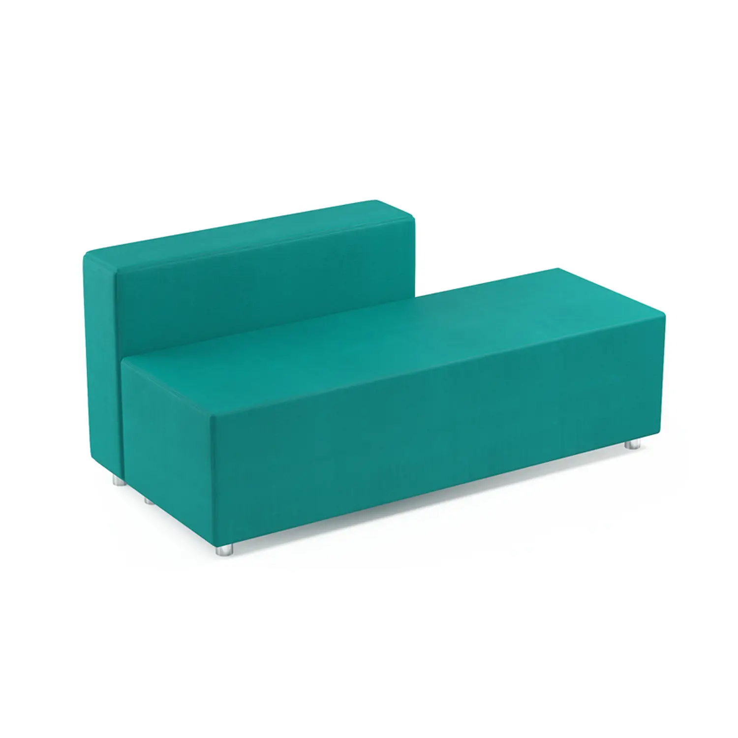 Pouff Rettangolare Verdeacqua 55x160x45 cm – Seduta Imbottita Modulare per Scuole - Arredo scuola dell'obbligo