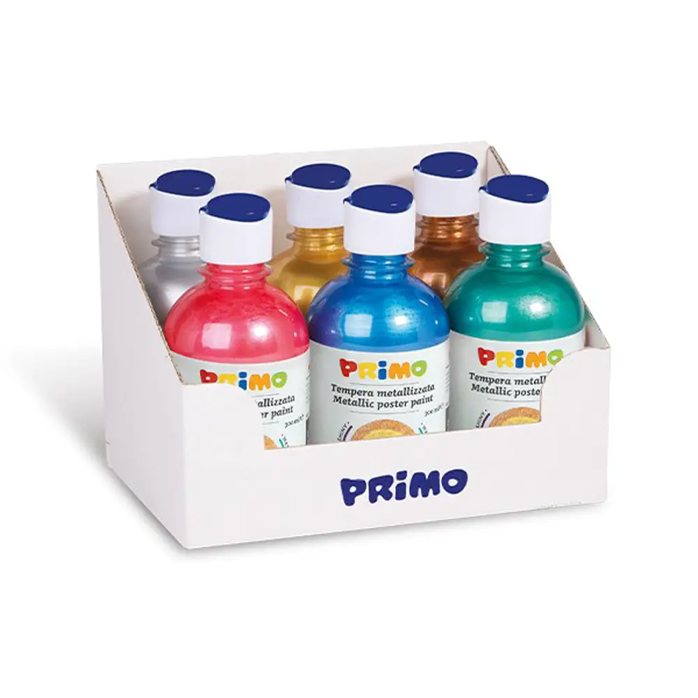 Tempera Metal Primo 6 Flaconi 300 ml - Tempere