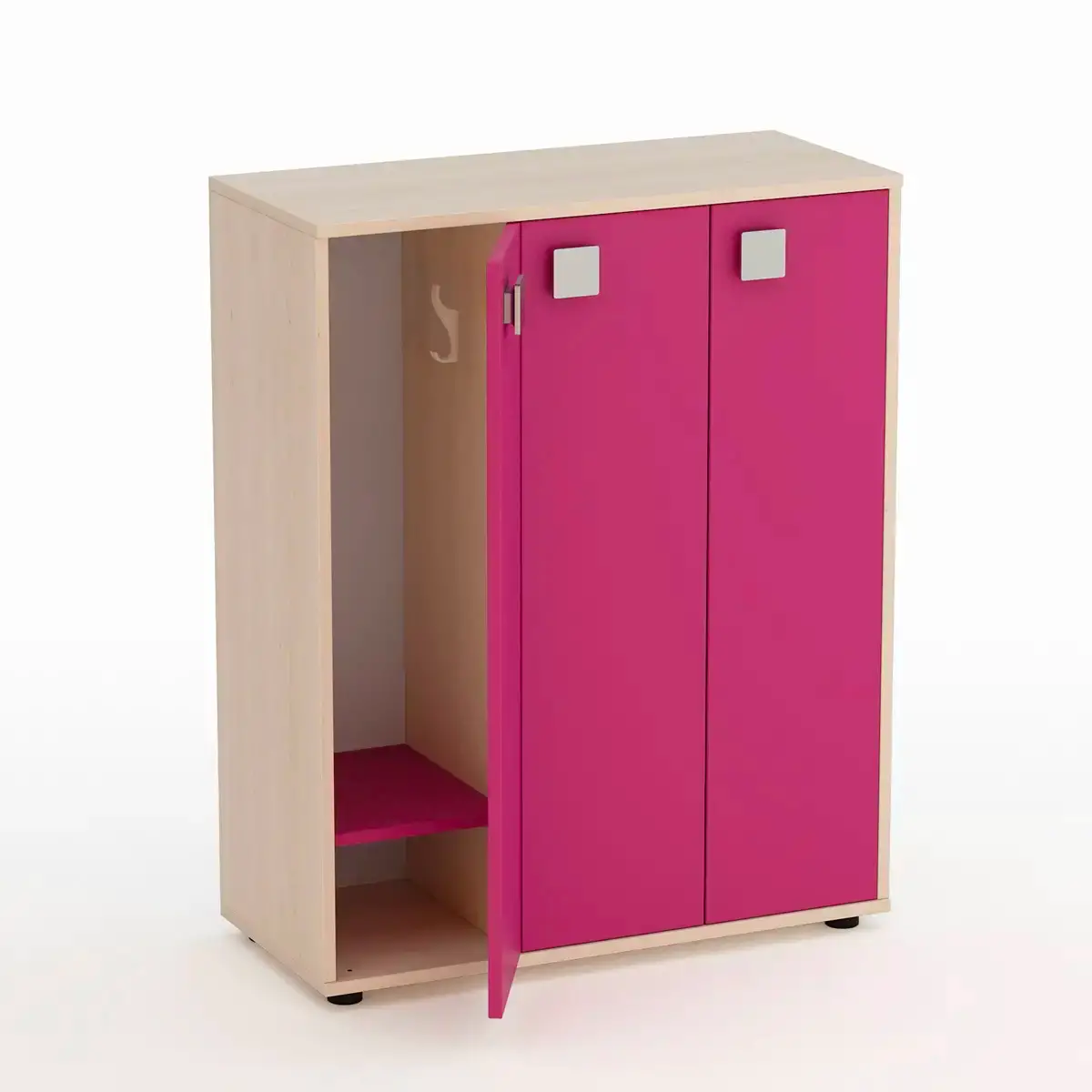 Mobile Scuola Spogliatoio Kubò Betulla 6 Posti Ante Fucsia - Conforme CAM - Arredo Nido e Infanzia