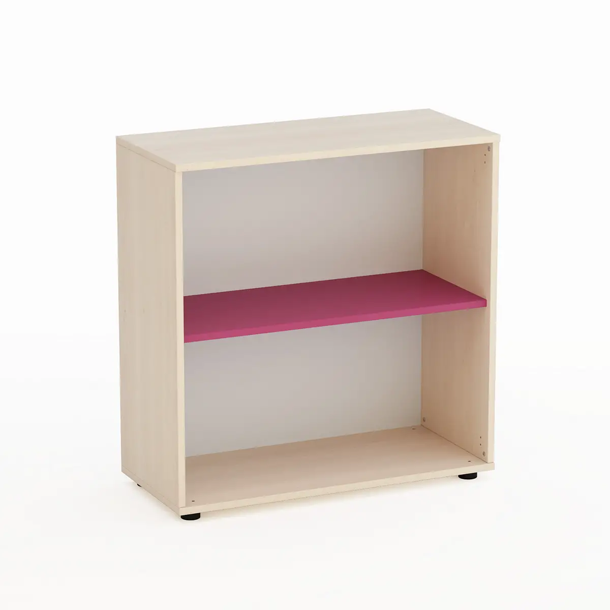 Mobile Kubò Betulla A Giorno H 90 cm Ripiano Fucsia | Conforme CAM - Arredo Nido e Infanzia