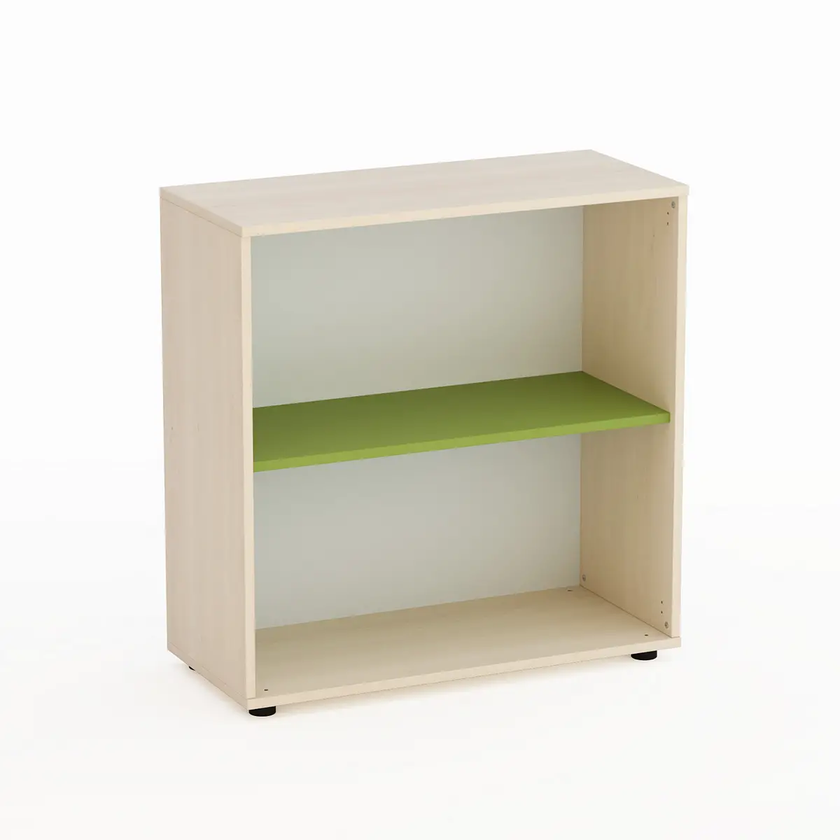Mobile Kubò Betulla A Giorno H 90 cm Ripiano Verde Kiwi | Conforme CAM - Arredo Nido e Infanzia