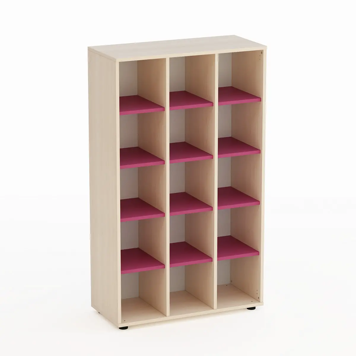 Mobile Scuola Kubò Betulla 15 Caselle H 150 cm – Fucsia | Conforme CAM - Arredo Nido e Infanzia