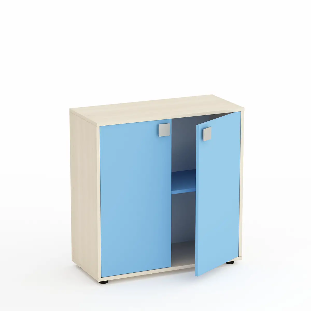 Mobile Kubò Betulla 2 Ante H 90 Cm. Blu Orizzonte - Conforme CAM - Arredo Nido e Infanzia
