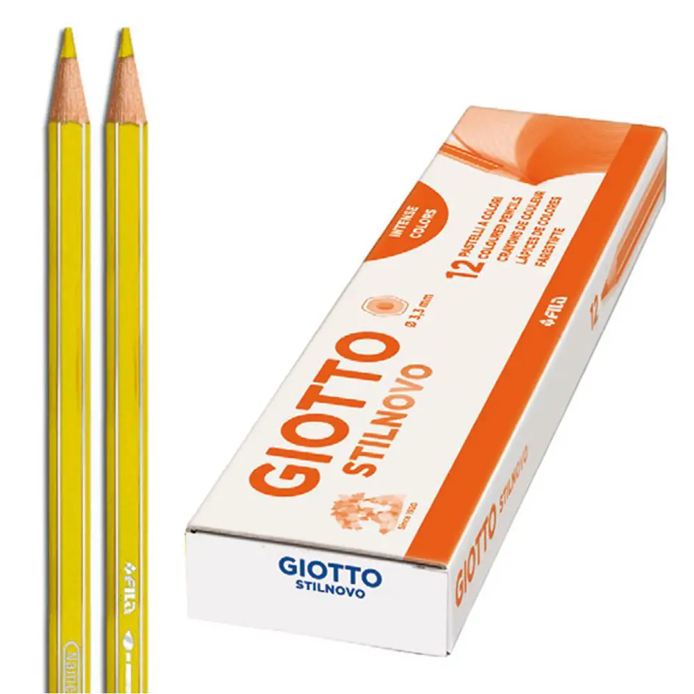 Pastelli a Matita Giotto Stilnovo – 12 Pezzi • Giallo - Pastelli