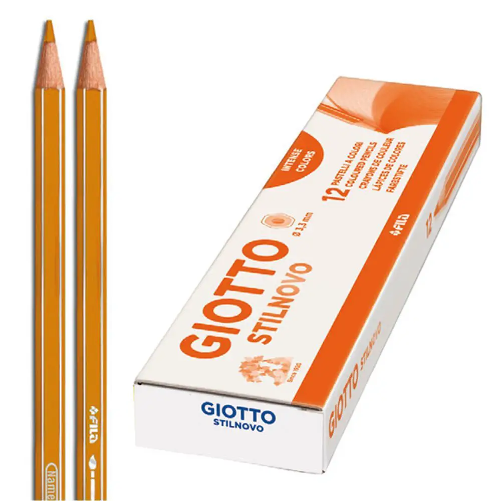 Colori a Matita per Bambini Giotto Stilnovo – 12 Pastelli Arancione - Pastelli