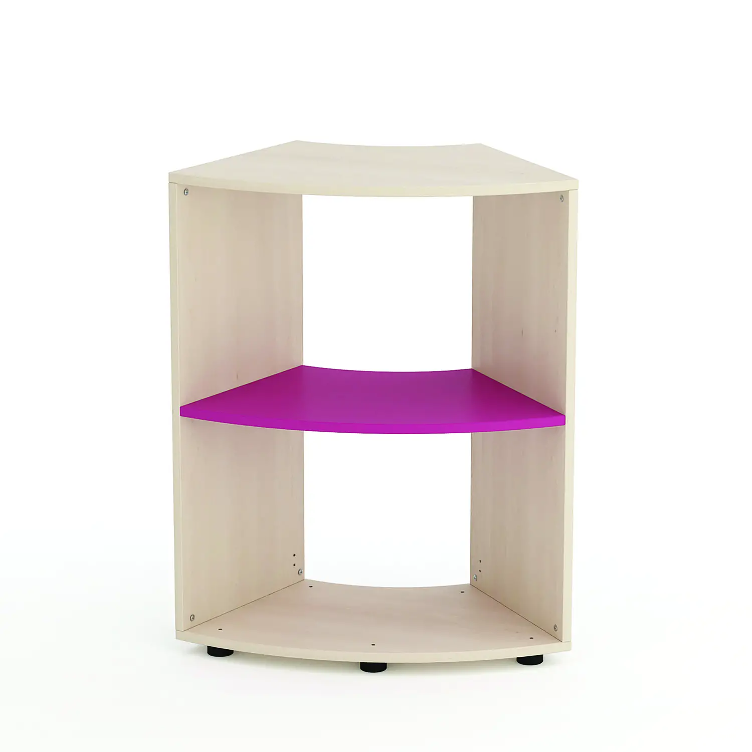Mobile Scuola Kubò Betulla Curvo 60 Gradi H 90 cm. Ripiani Fucsia - Conforme CAM - Arredo Nido e Infanzia