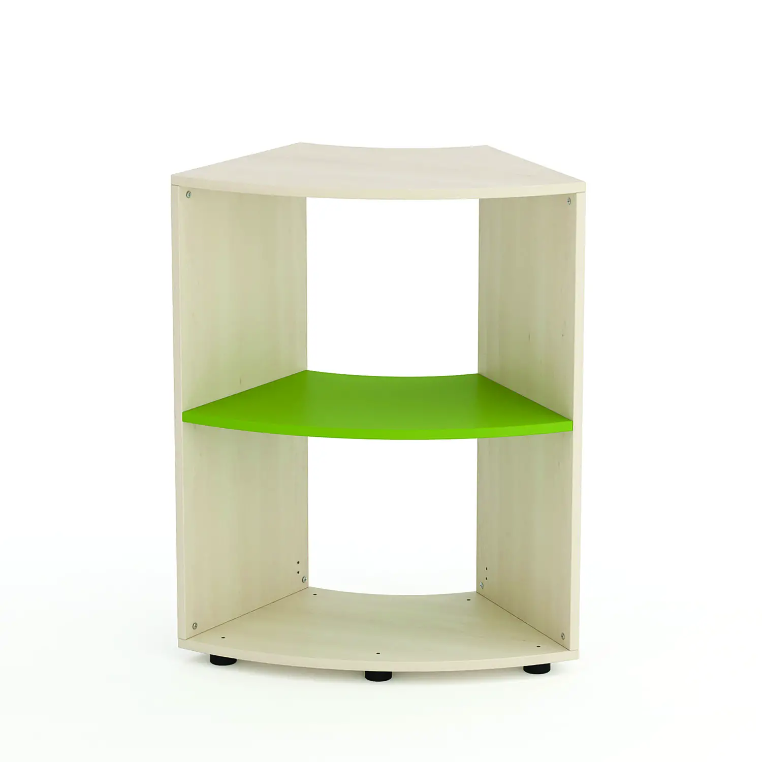 Mobile Scuola Kubò Betulla Curvo 60 Gradi H 90 cm. Ripiani Verde Kiwi - Conforme CAM - Arredo Nido e Infanzia