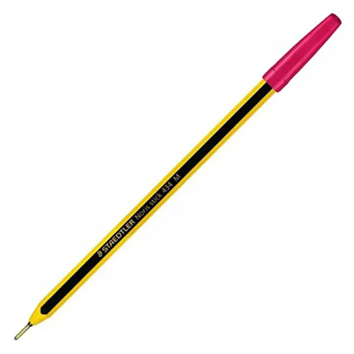 Penna a Sfera Noris Stick 434 Staedtler Rossa – Punta Media con Puntale in Metallo - penne pennarelli ufficio