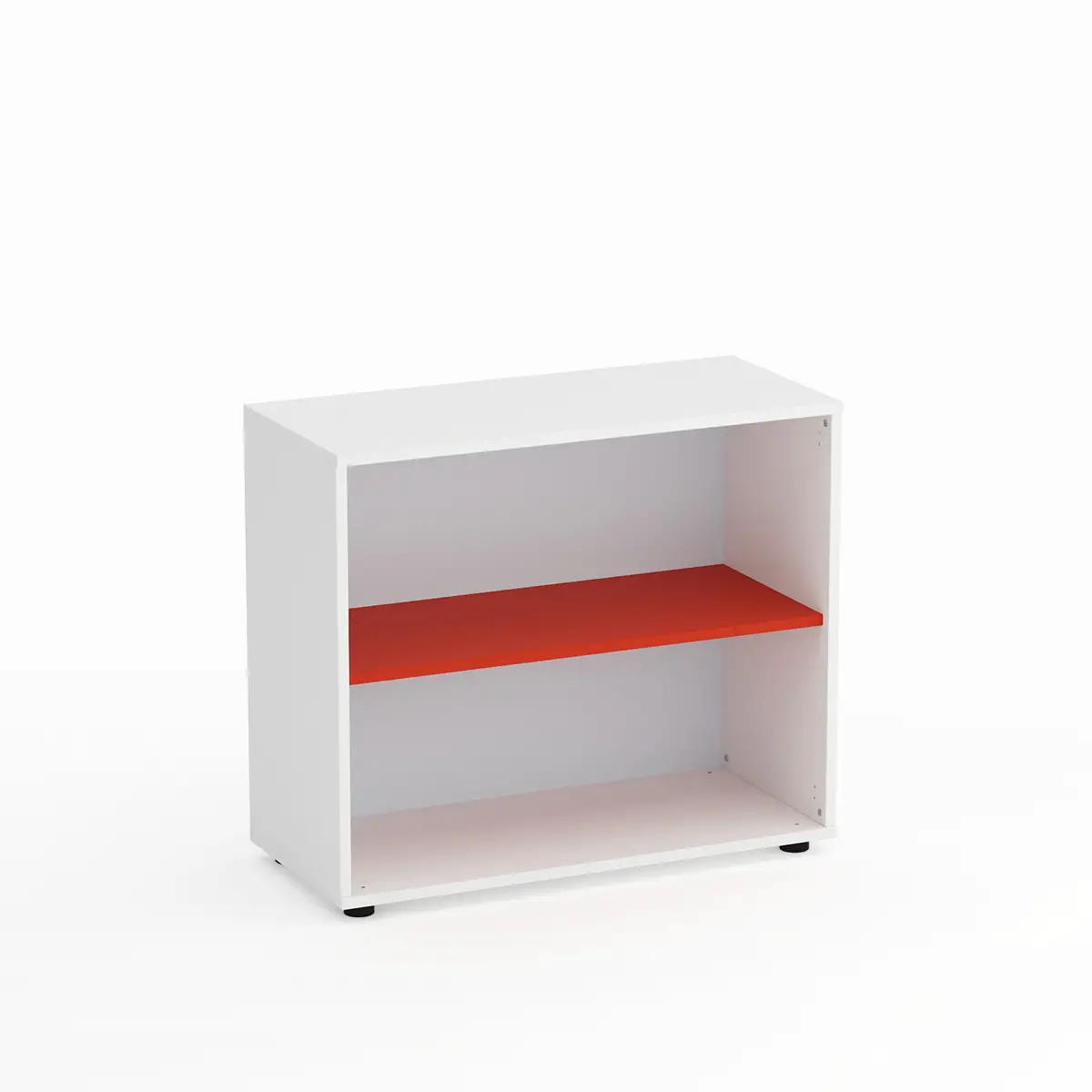 Mobile Scuola Kubò Bianco a Giorno H 75 cm. Ripiani Rosso - Conforme CAM - Arredo scuola dell'obbligo