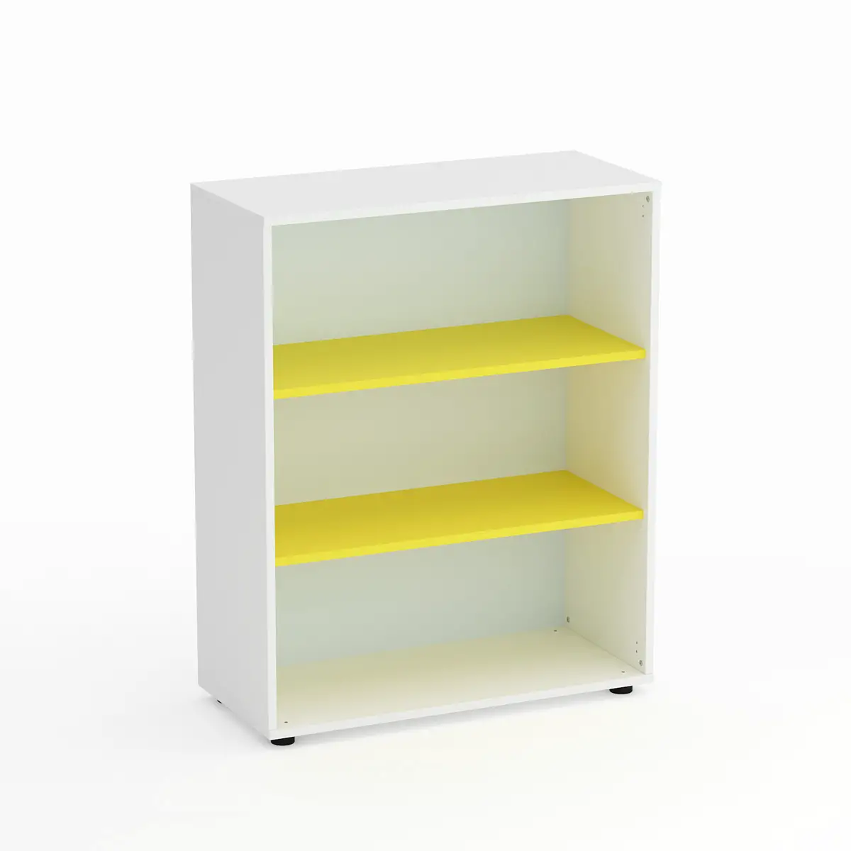 Mobile Scuola Kubò Bianco a Giorno H 110 cm – Ripiani Gialli | Conforme CAM - Arredo scuola dell'obbligo